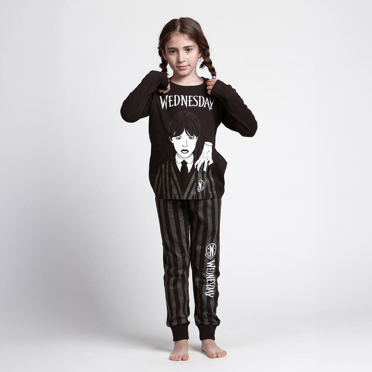 Pijama Infantil Wednesday Cinzento escuro